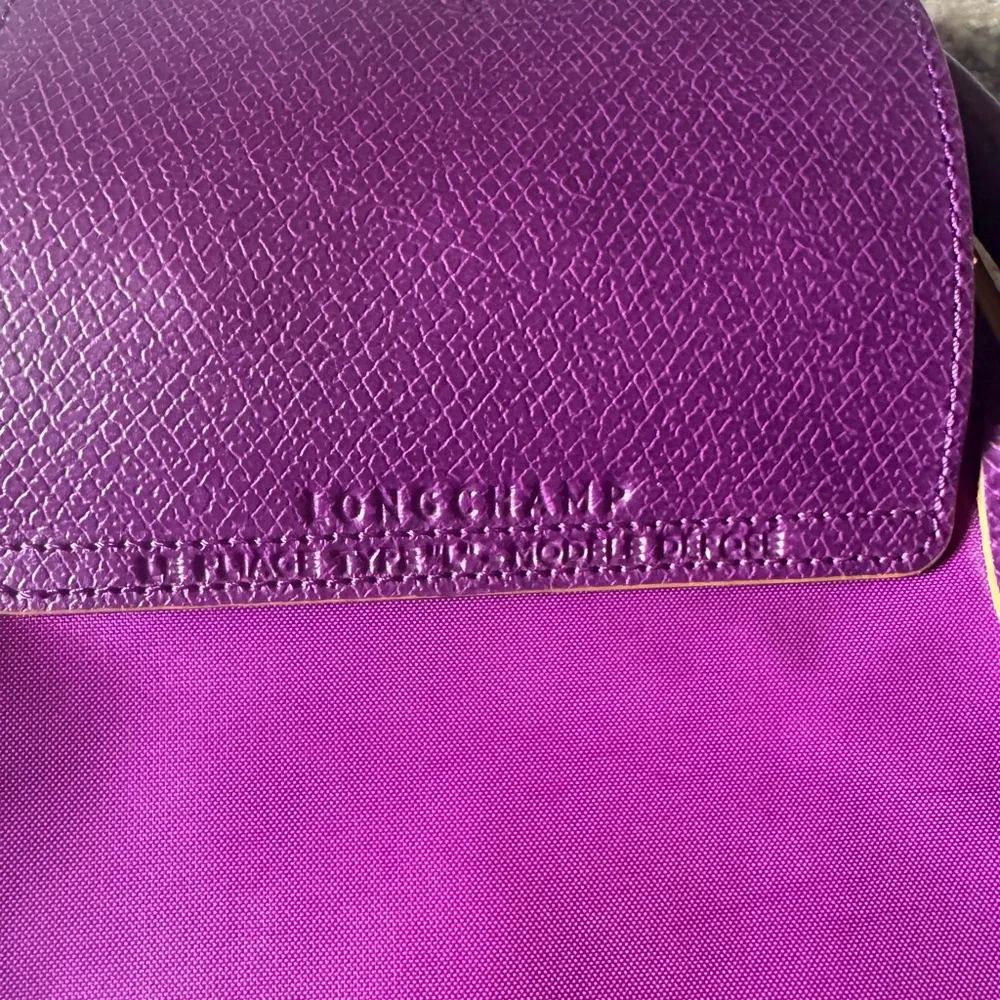 Longchamp Purple Nylon Tote bag with Gold Logo - Picture 6 of 16